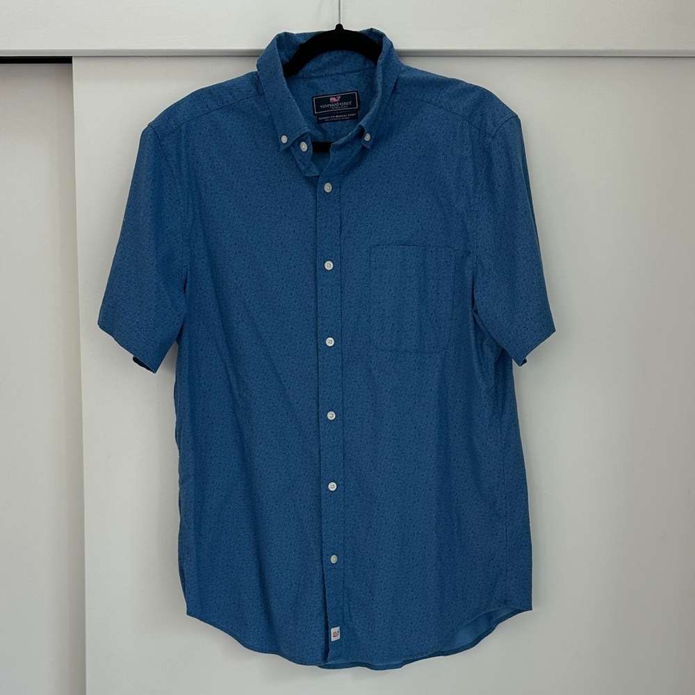 Vineyard Vines Men's Casual Blue Button Down Shirt